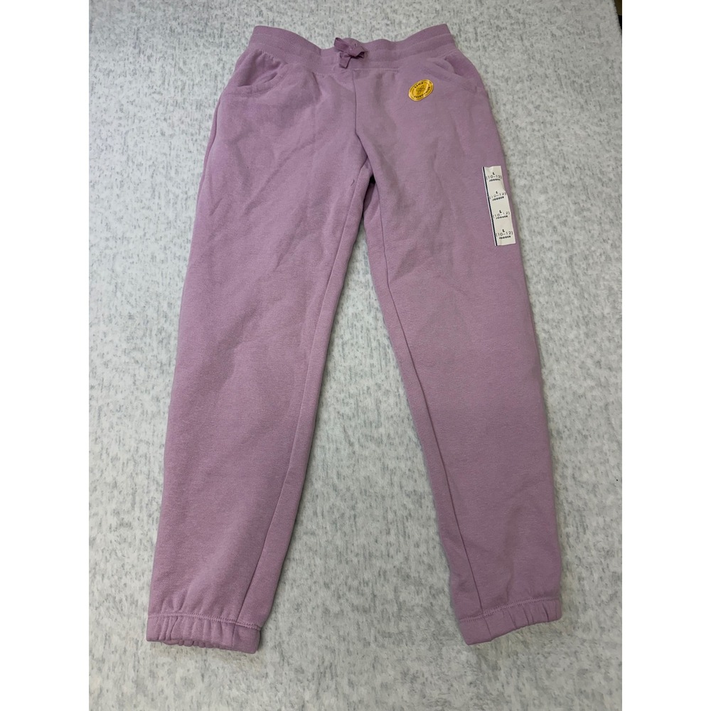 Cat & Jack Girls Purple Reinforced Knee Jogger Sweatpants Size L 10-12 NWT